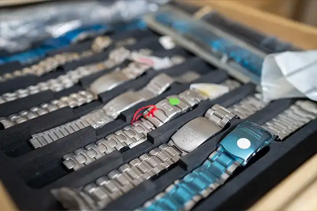 Selection of metal watch straps for watch strap replacement in Geneva – The Watch Lab Genève