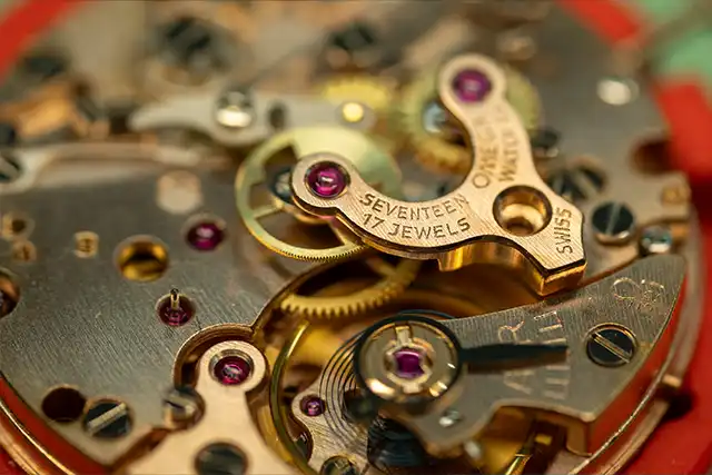 Omega chronograph movement serviced at The Watch Lab Genève
