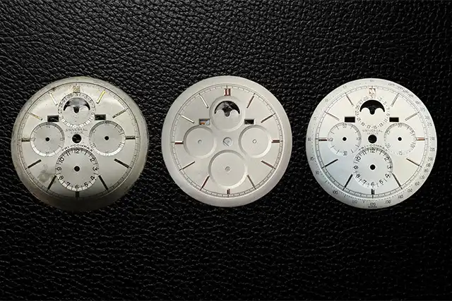 Restauration de cadran montre Genève – remise à neuf d’un cadran Universal Genève